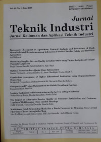 Jurnal Teknik Industri : Jurnal Keilmuan dan Aplikasi Teknik Industri Vol.20 No.1