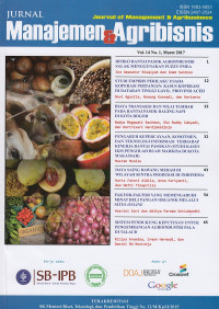 Jurnal Manajemen dan Agribisnis Vol. 14, No. 1